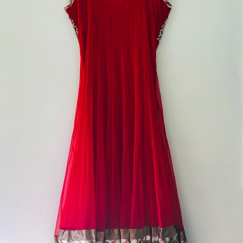Crimson Indian anarkali - Picture 3 of 5